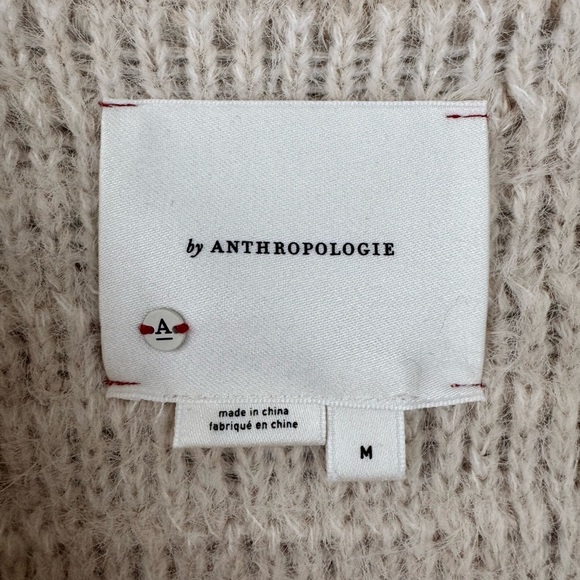 Anthropologie Loopy Cardigan Sweater Vest in Ivory Size Medium - Picture 3 of 5